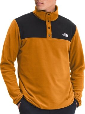 The North Face Men’s Two-Tone Fleece Pullover in Mustard & Black